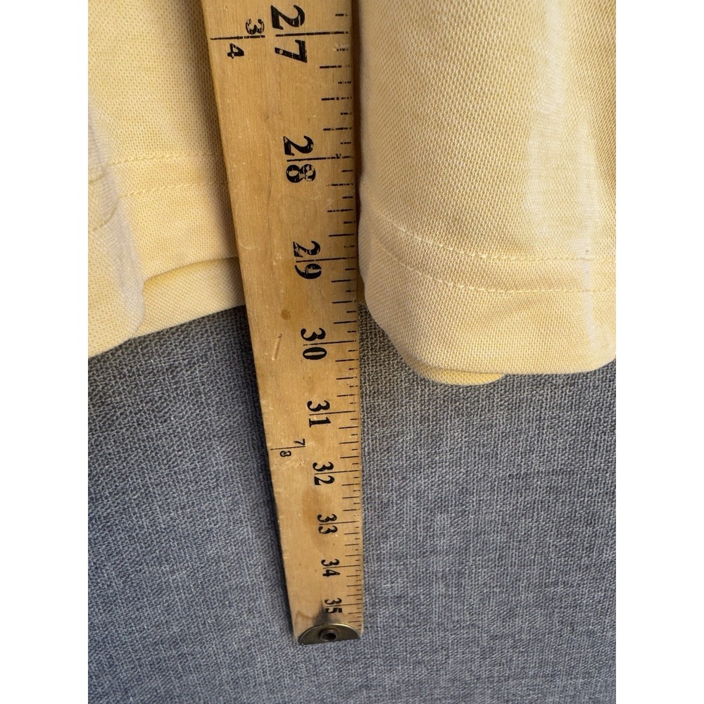 Travis Mathew Medium Golf Polo Yellow Stripes Pima Cotton Shirt Short Sleeve - Picture 2 of 7